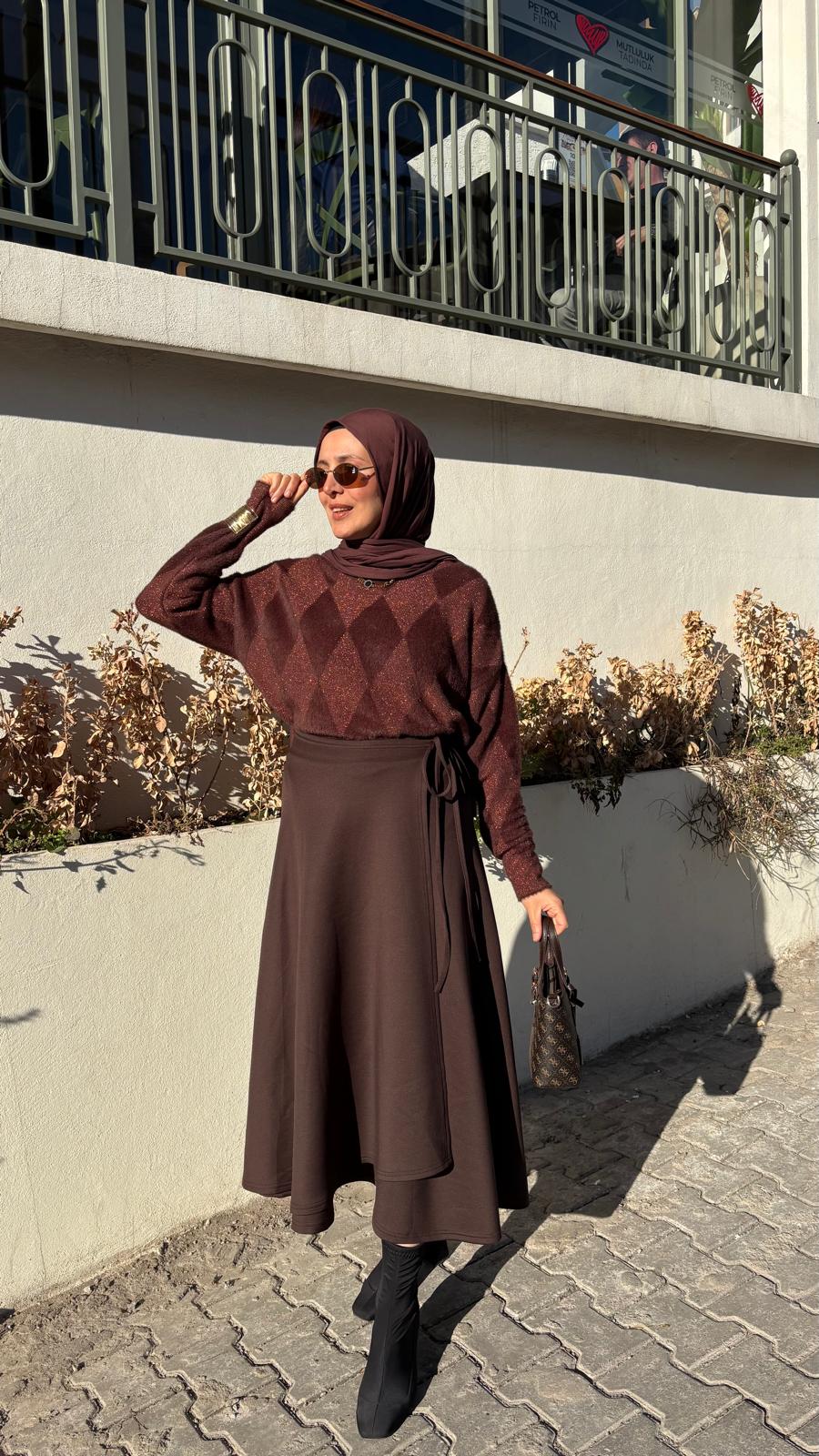 simli baklava desenli tunik